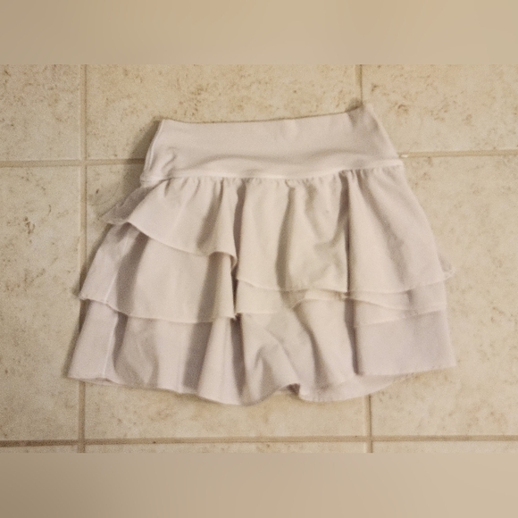 Aerie Offline White Beige Workout Yoga Skort Skirt Size XS Tiered #R432 - Picture 7 of 7